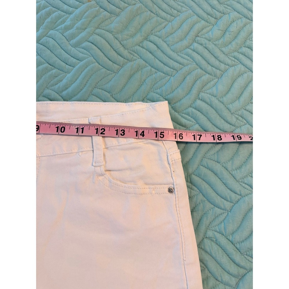 Tees2urdoor Women White Denim Cutoff Shorts XL New Raw Hem Frayed 5-Pocket - Picture 5 of 9